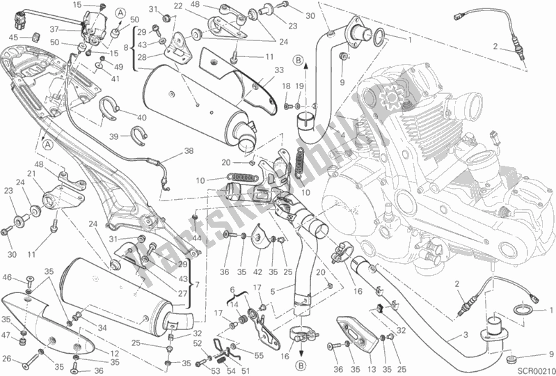 Alle onderdelen voor de Uitlaatsysteem van de Ducati Monster 795 Thailand 2015